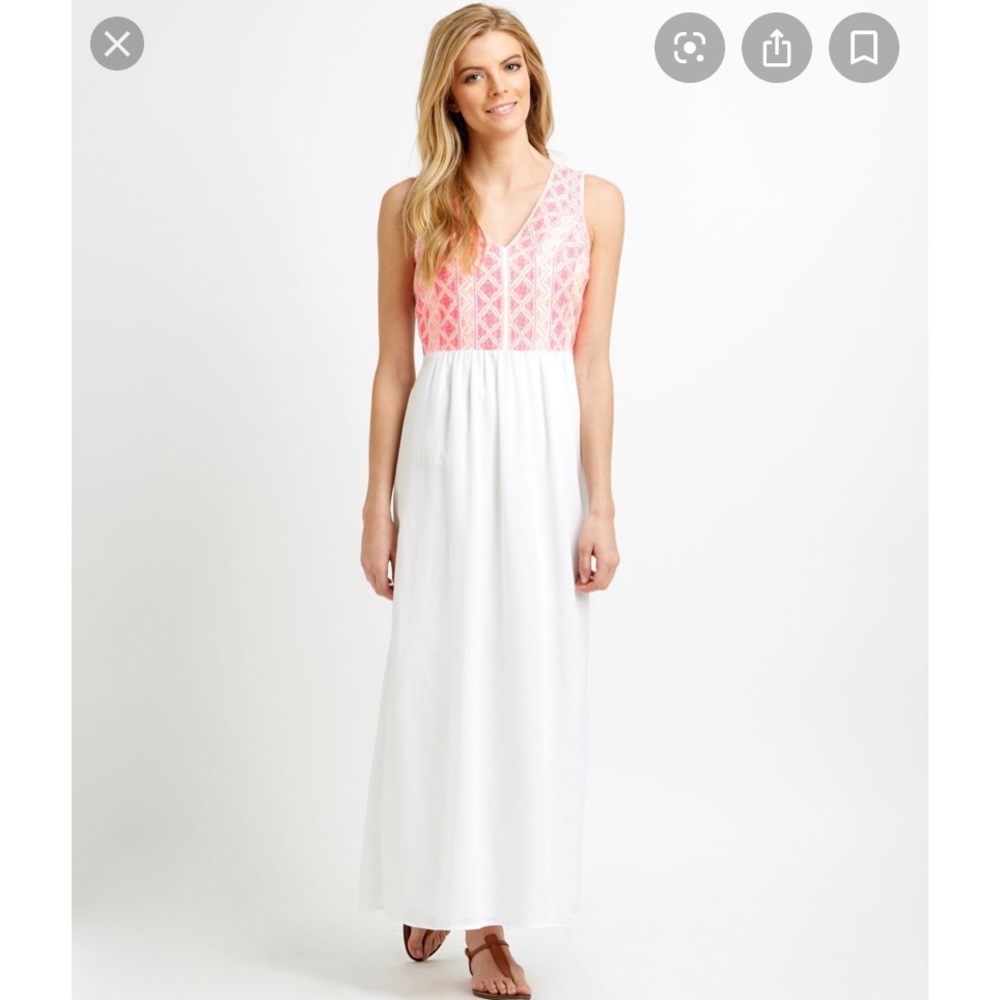 Vineyard Vines Embroidered Bodice Maxi Dress